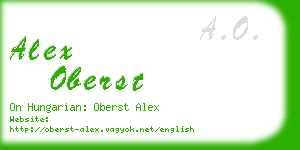 alex oberst business card